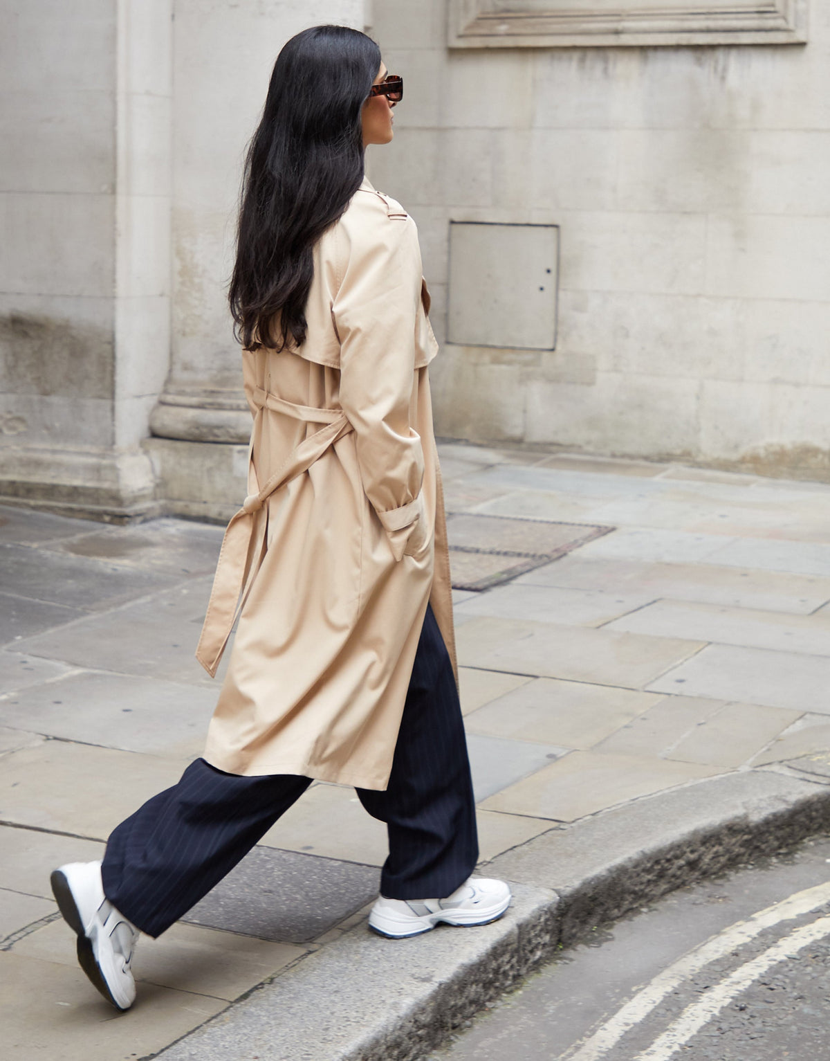 Women's Stone Double Breasted Trench Coat Eco Trendt. shop