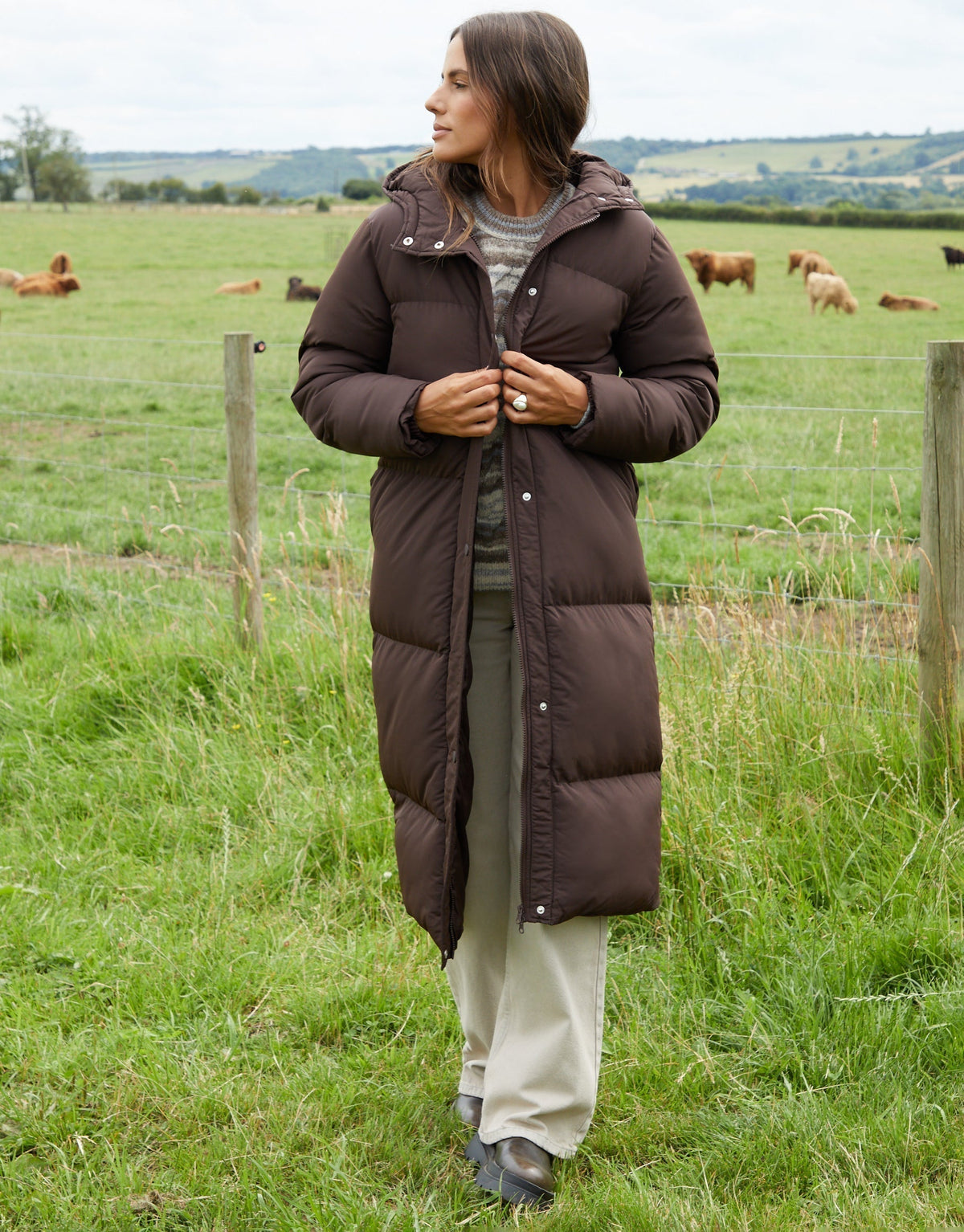 Women's Chocolate Maxi Puffer Jacket Eco Trendt. shop