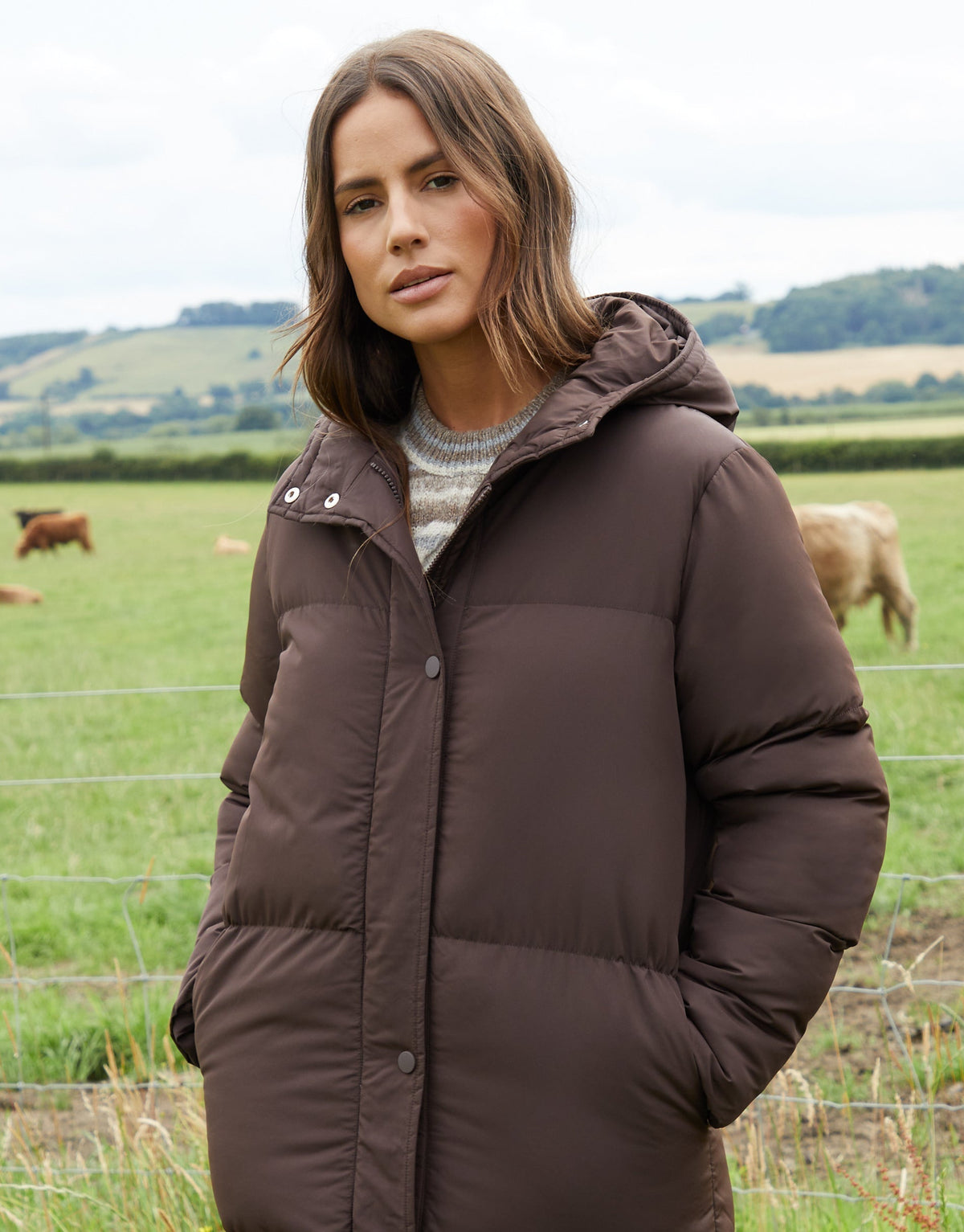 Women's Chocolate Maxi Puffer Jacket Eco Trendt. shop