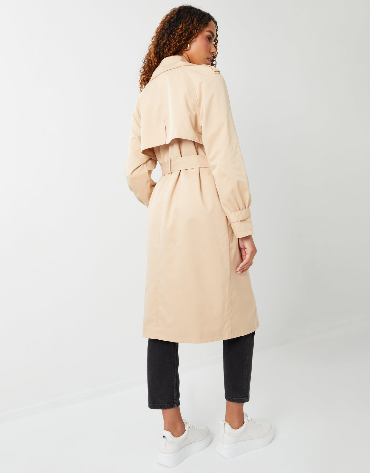 Women's Stone Double Breasted Trench Coat Eco Trendt. shop