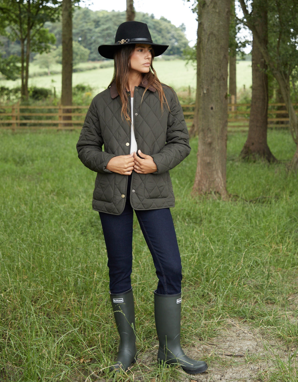 Women's Khaki Cord Collar Diamond Quilted Heritage Jacket Eco Trendt. shop