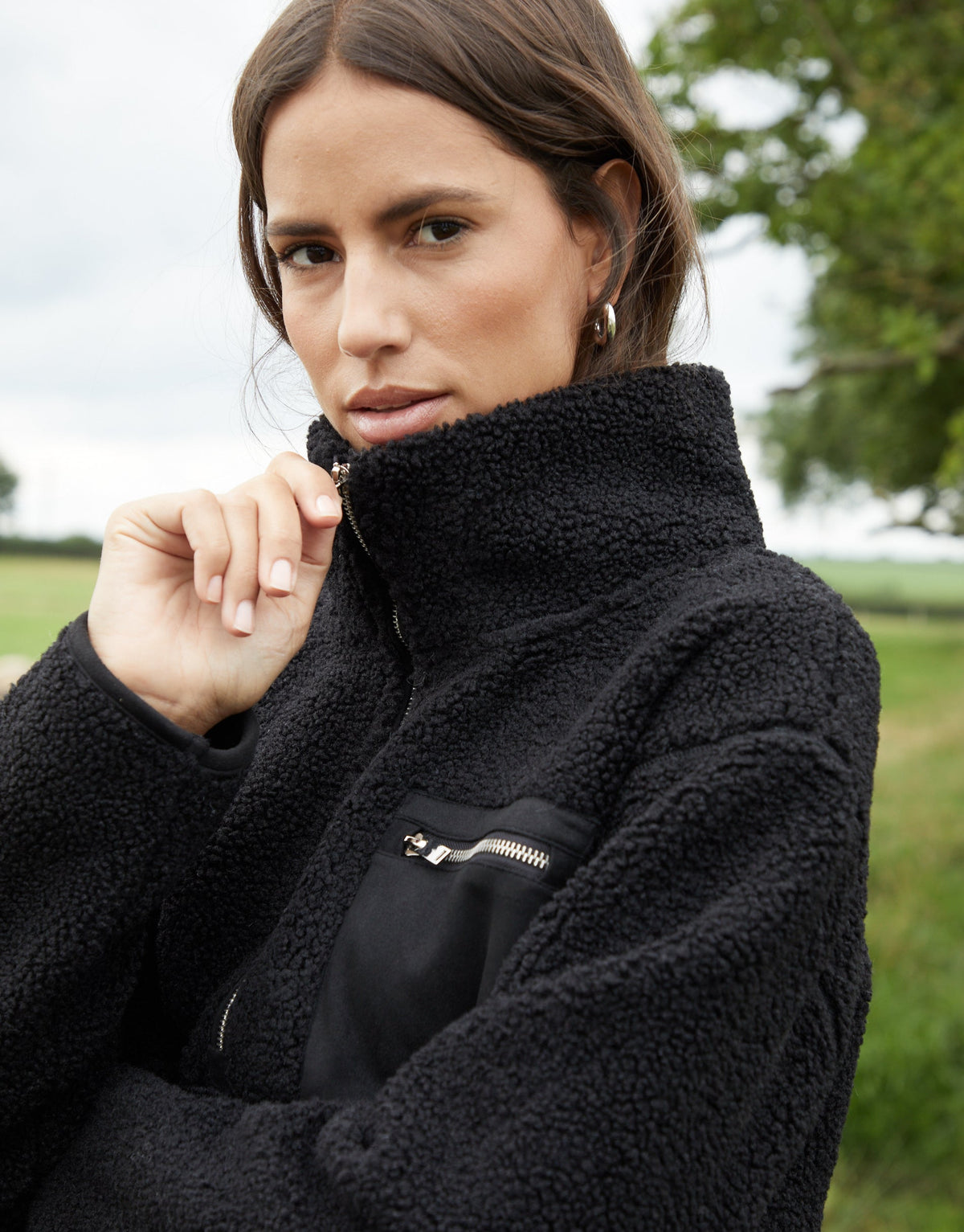 Women's Black Half Zip Borg Fleece Eco Trendt. shop