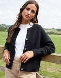 Women's Black Button Up Knitted Cardigan Eco Trendt. shop