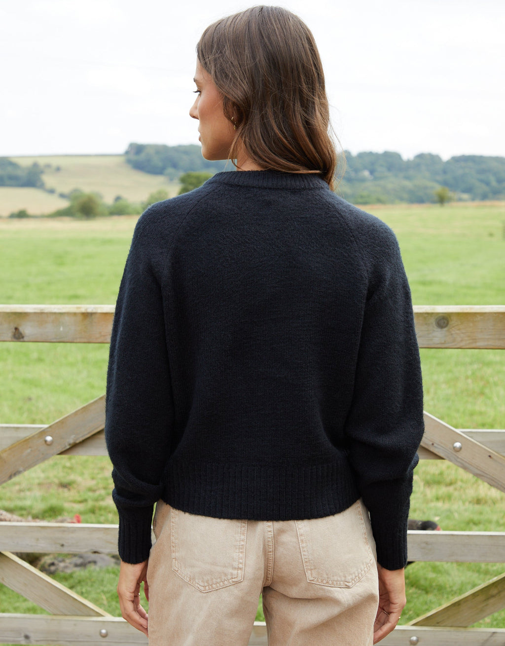 Women's Black Button Up Knitted Cardigan Eco Trendt. shop