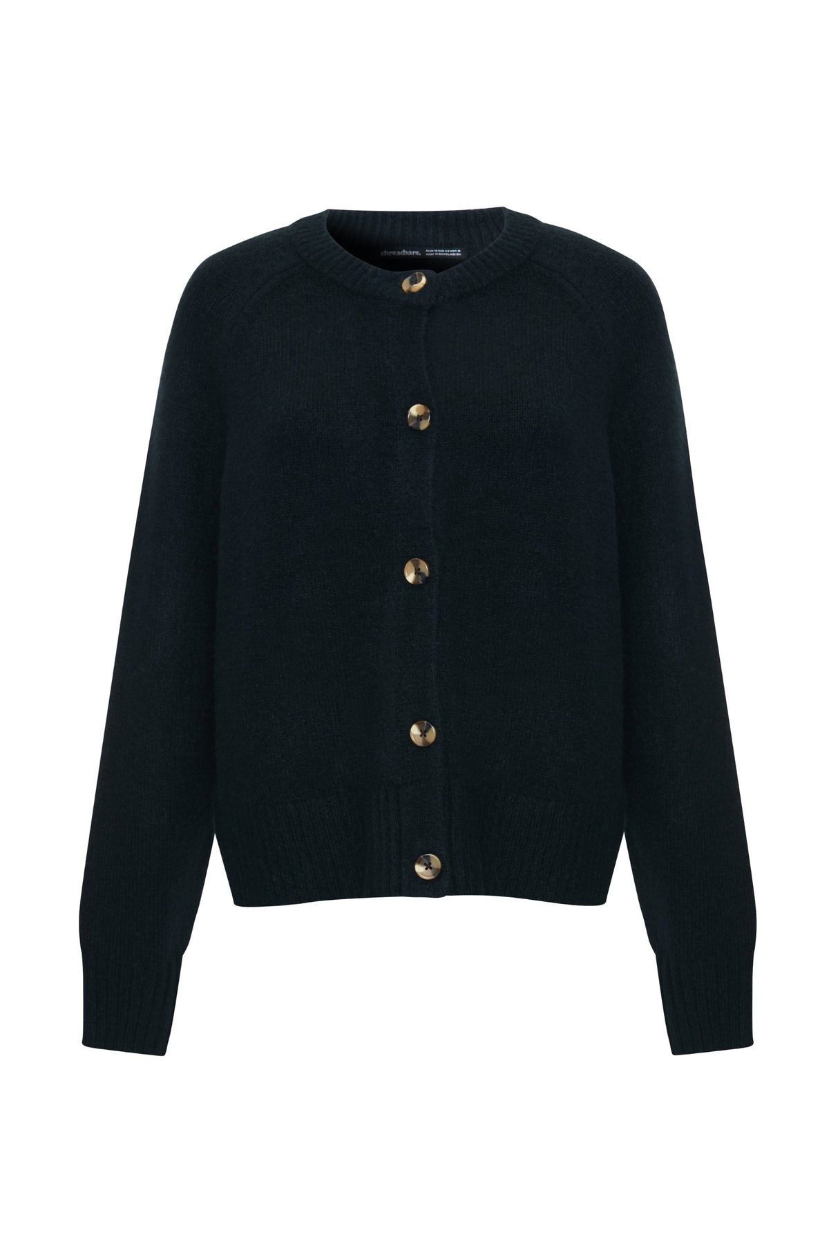 Women's Black Button Up Knitted Cardigan Eco Trendt. shop