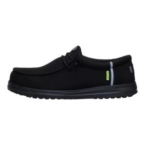 HEYDUDE Wally Work CT Black/Black 10, Mens Shoes, Slip-on Loafers, Comfortable & Light-Weight